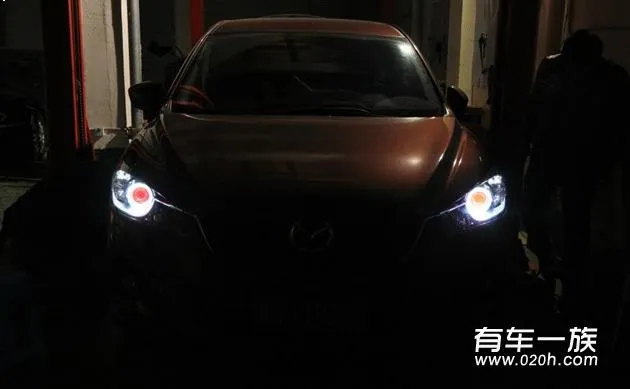 马自达CX-5改装海拉透镜红恶魔眼 灯光升级作业 马自达CX-5改装海拉透镜红恶魔眼 灯光升级作业